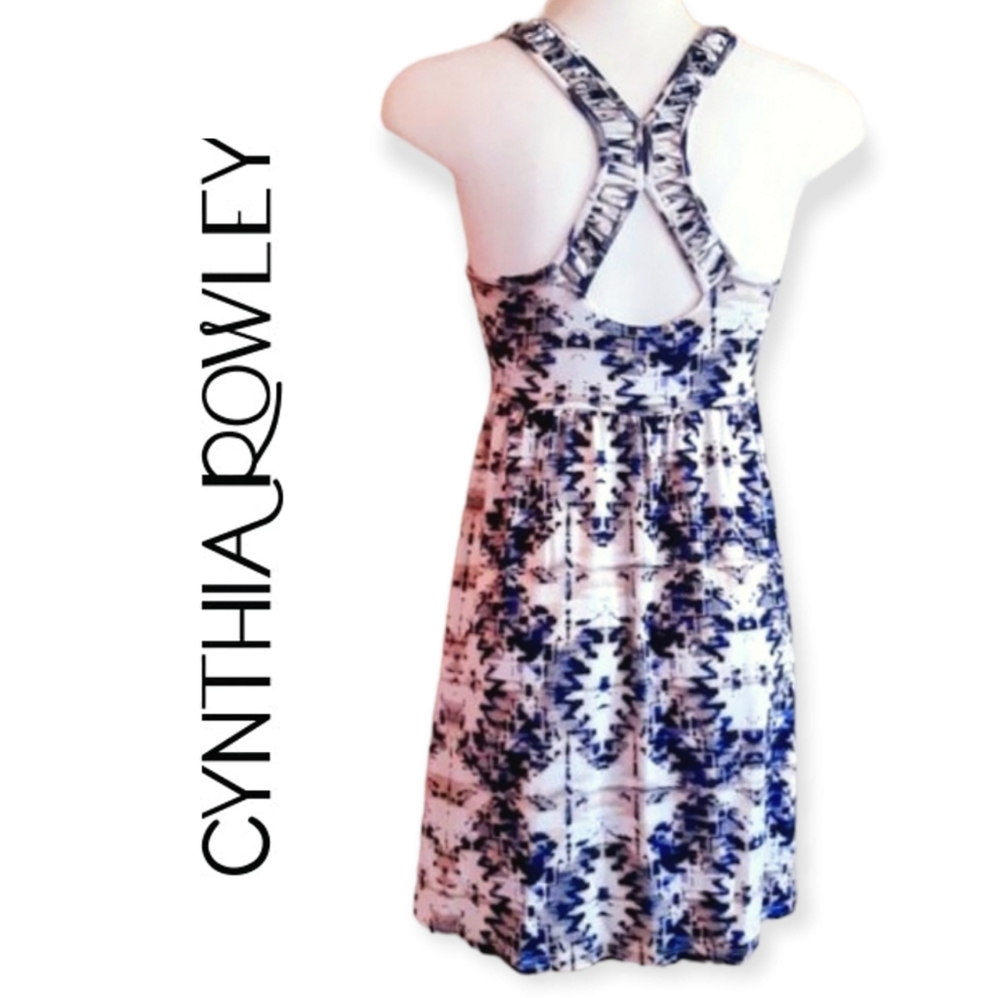 Cynthia Rowley Aztec print braided back soft summer dress womens size small